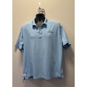 ORVIS HEAVY COTTON SHORT SLEEVE POLO‎ SHIRT BLUE MENS LARGE EXCELLENT CONDITION